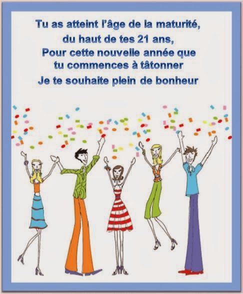 texte pour carte anniversaire 21 ans